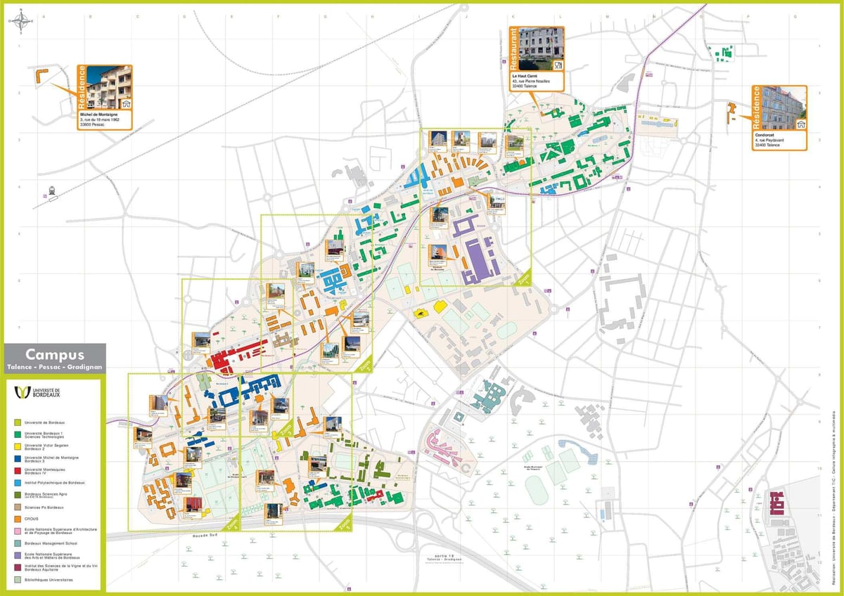 mapa Bordeaux školu