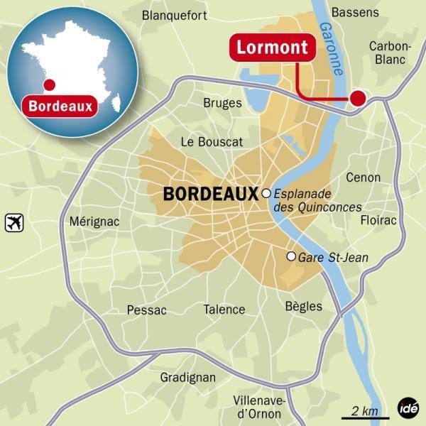 mapa Bordeaux predgrađu