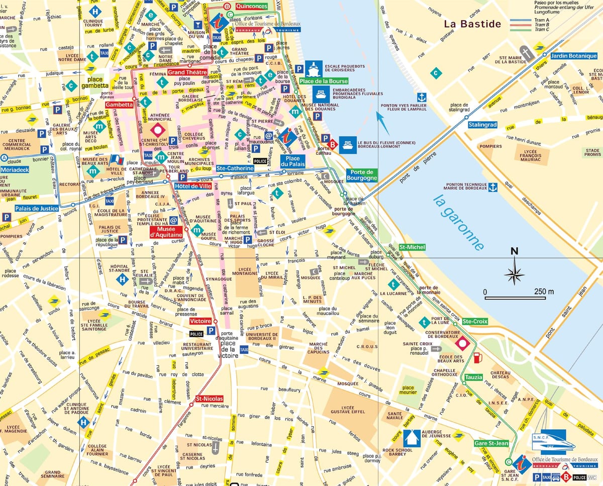 ulična mapa Bordeaux francuskoj