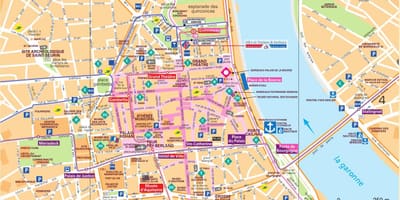 Ulična mapa Bordeaux centar grada